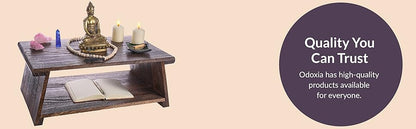 ODOXIA Floor Table for Tea Rituals | Altar Table for Meditation, Mindfulness & More | Low Japanese Floor Platform Chabudai Style | for Sitting On The Floor | Stable Wood Folding Design | Journaling