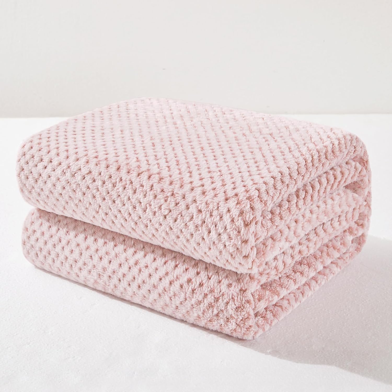 Fleece Throw Blanket Extra Large, Super Soft and Warm Blankets for Couch, Sofa and Bed Waffle Textured, Cozy, Fuzzy and Lightweight (Slate Blue, 50x70 Inches)