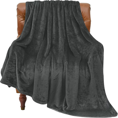 Fleece Blanket Black Throw Blankets for Couch & Bed, Luxury Plush Cozy Fuzzy Blanket 50x60 inches, Super Soft Warm Lightweight Throw Blanket for Travel Camping